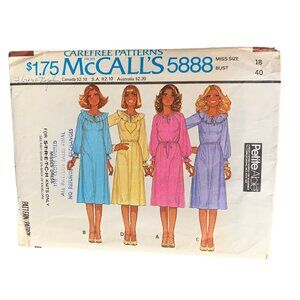 Vintage McCalls 5888 Dress Sewing Pattern Size 18 Misses Carteret Knits